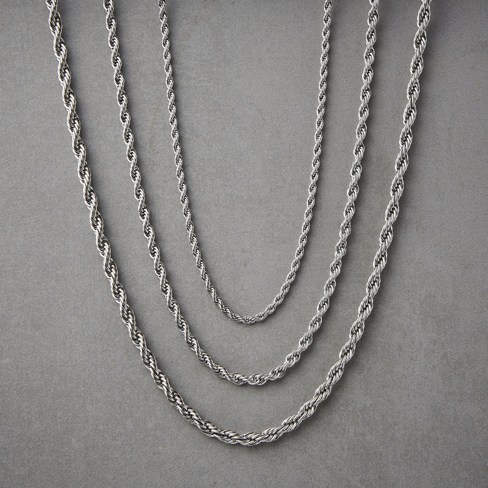 14k Solid Rope Chain Men Silver Rope Chain (5mm) CRAFTD UK Gold