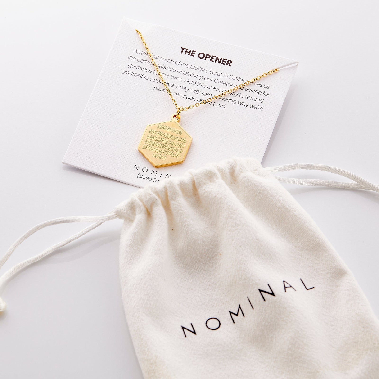 Surat Al-Fatiha Necklace and Nominal jewelry pouch