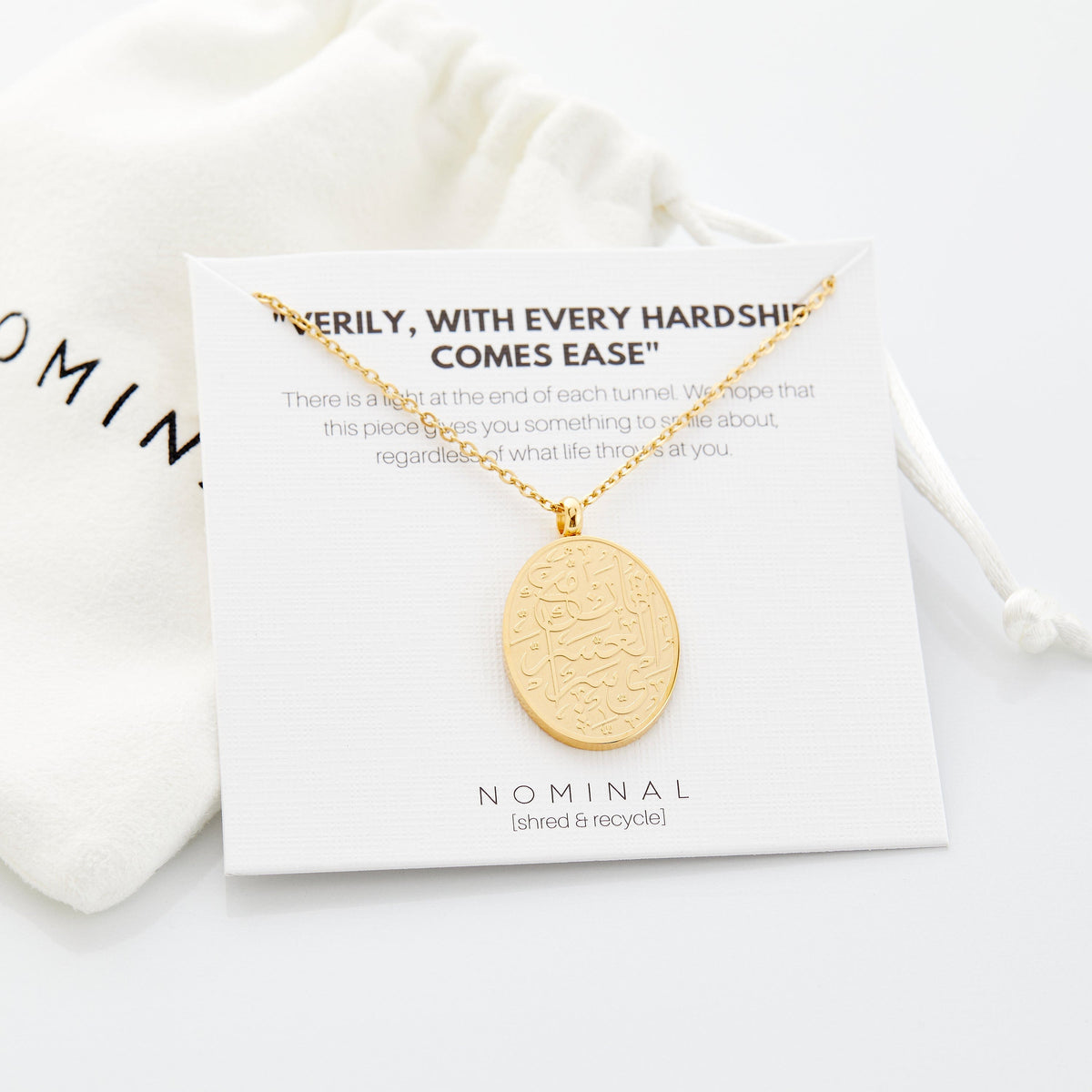 Llife STREAMLINE OVAL PENDANT （With Hardship Comes Ease