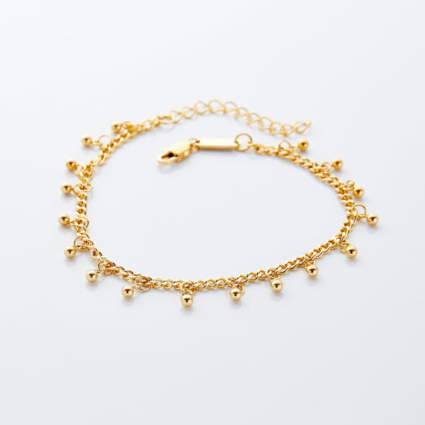 18K Gold Anklet/Bracelet with Heart Shaped Bells, Ankle Bracelet - Abhika  Jewels