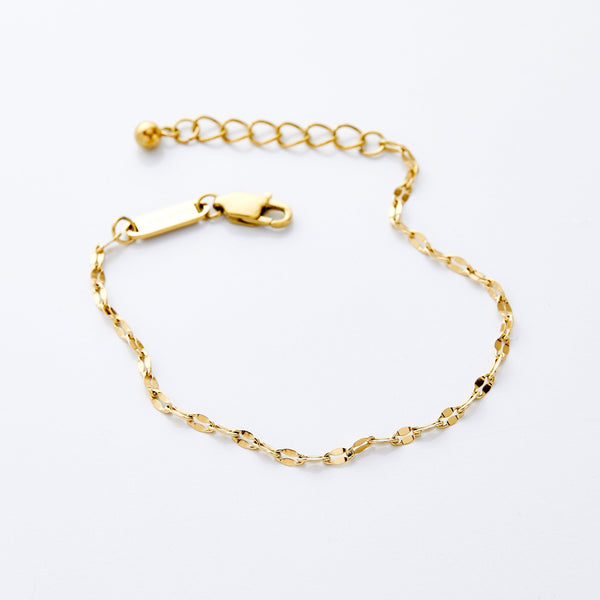 Fashion Light Luxury Embossed Flat Chain Bracelet Bangle - Temu