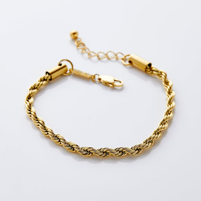 18 K Gold Filled Rope Bracelet, Gold Chain Bracelet, Rope Bracelet, Mens Bracelet, Gift for Men, Gold Bracelet, Gold Layering Bracelet