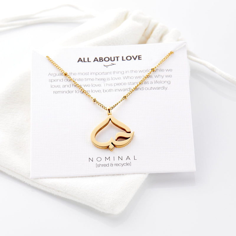 Love Heart Calligraphy Necklace - Nominal