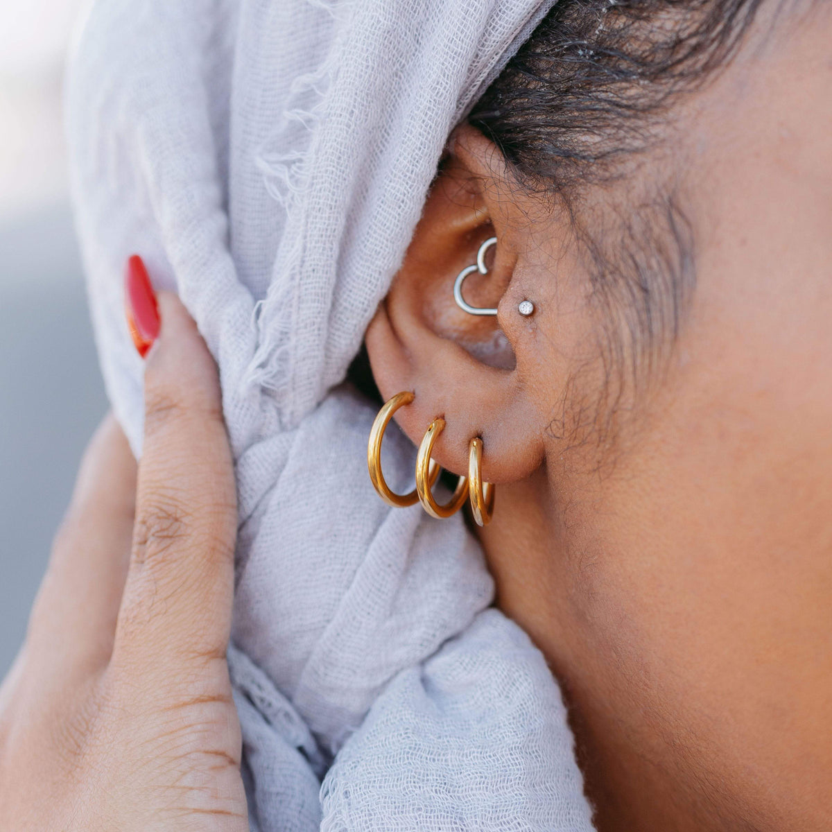 Mini Hoop Earrings Set Nominal